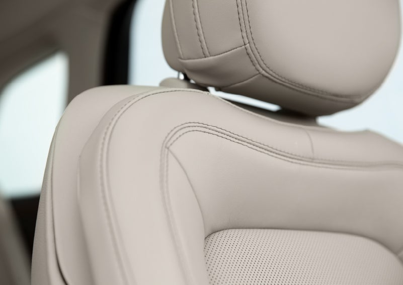 A detail shot of available leather-trimmed Perfect Position front seat shows off artistic details like luxe materials, precision stitching and supple curves | Performance Lincoln Bountiful in Bountiful UT