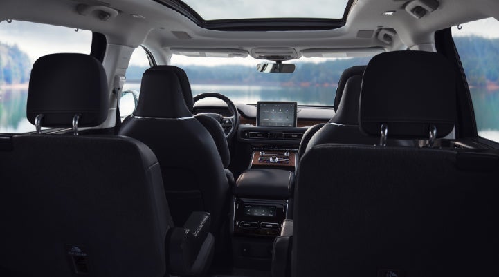 The interior of a 2024 Lincoln Aviator® SUV from behind the second row | Performance Lincoln Bountiful in Bountiful UT